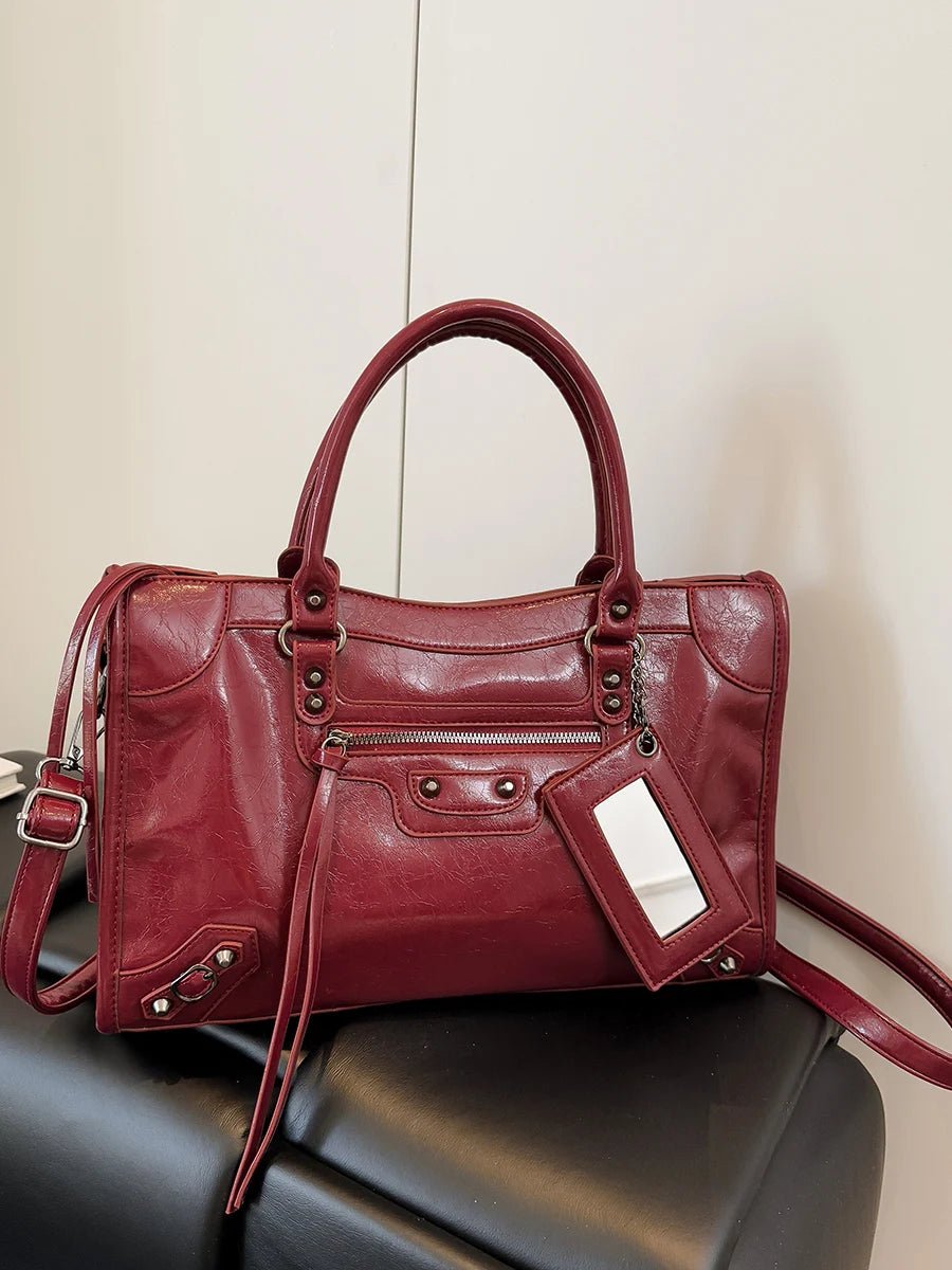 SEAME - Carmela - Stylish Handbag with Spacious Interior & Minimalist Design Red