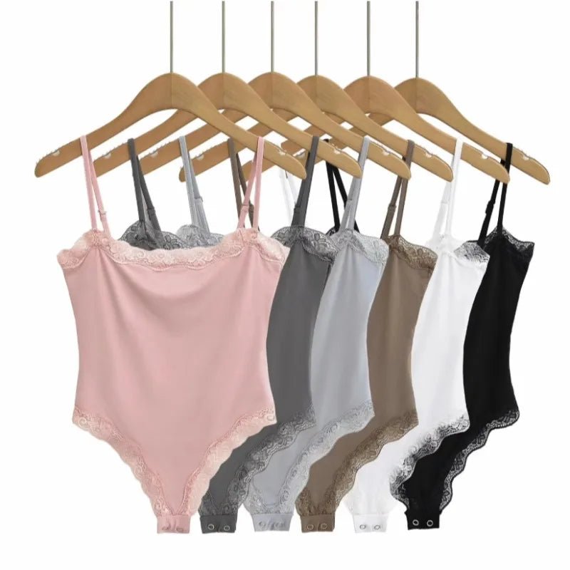 SEAME - Isla Lace Wireless Bodysuit White S