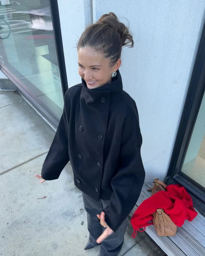 SEAME - Loreta Jacket with Stand Collar Black M