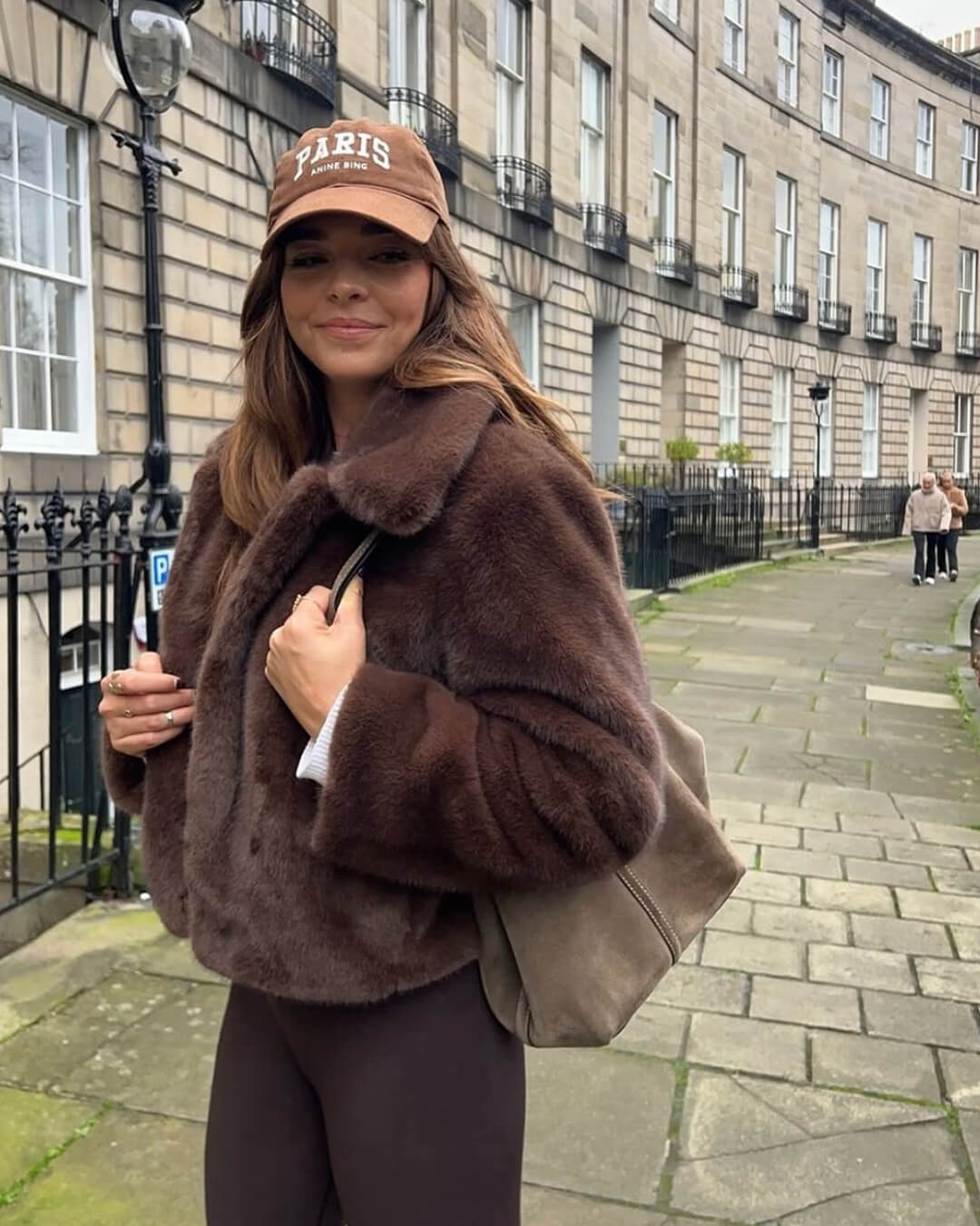 SEAME - Mia Faux Fur Jacket Brown M