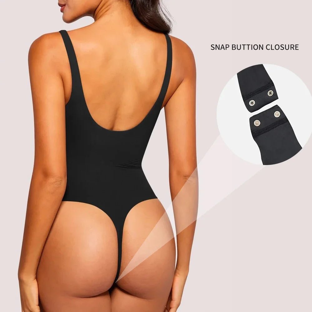 SEAME - Seame Square Shapewear Bodysuit Black S