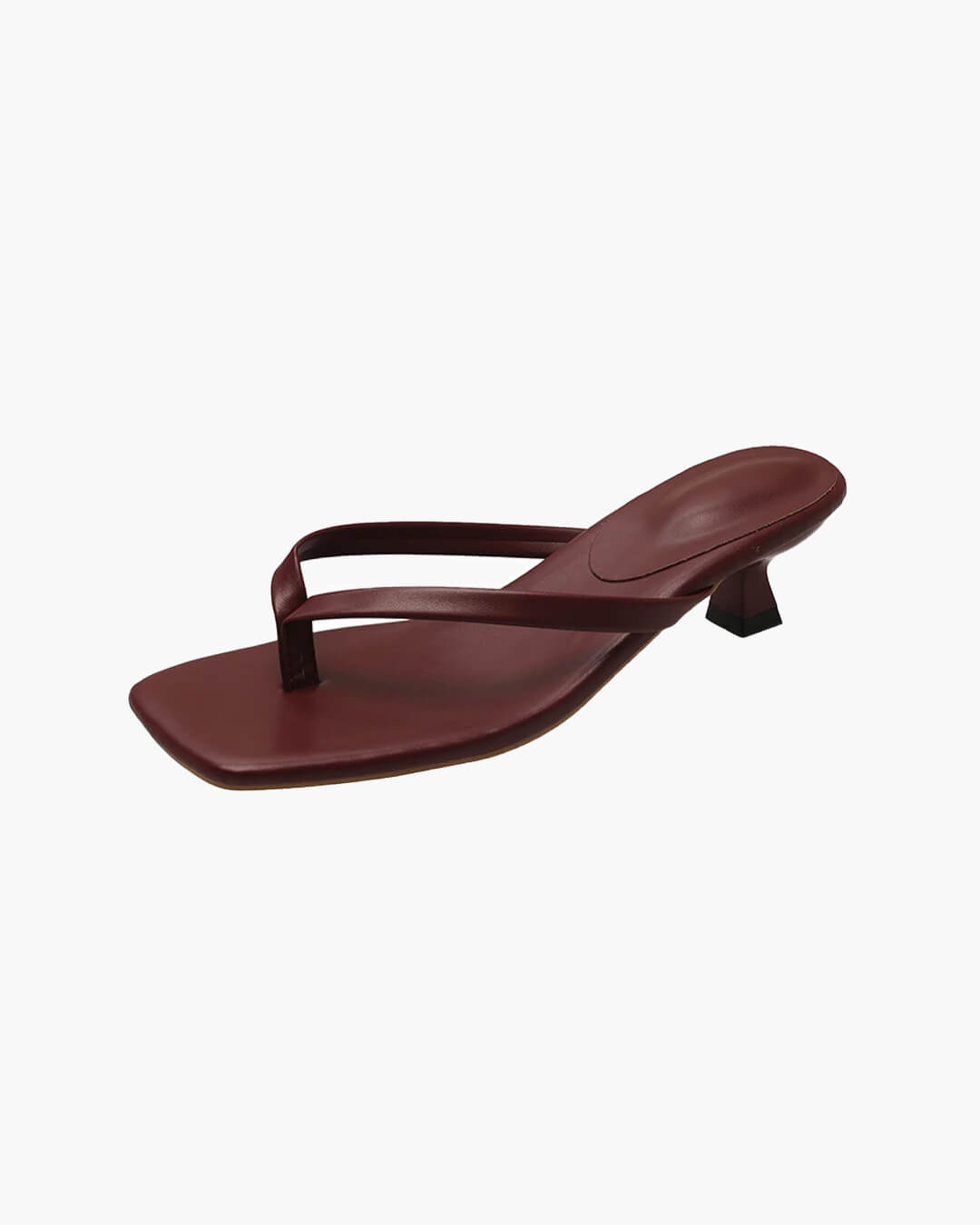 SEAME - Thalia - Women's Sandals with Stylish Clip Toe Design & Low Heel Comfort Burgundy 35