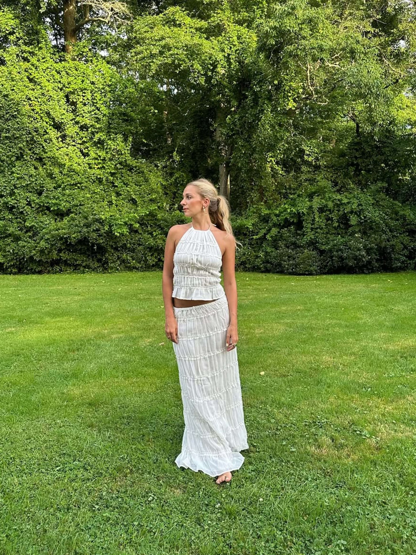 Seame - Valerie two - piece set with frill details black S