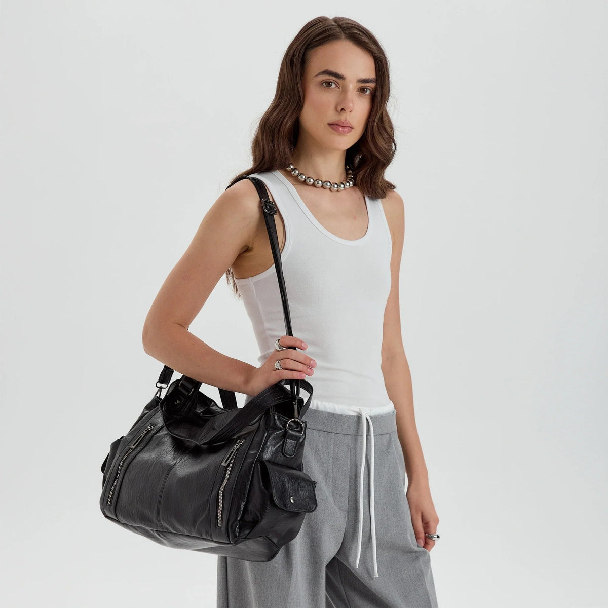 SEAME - Anna Crossbody Bag Beige Suede