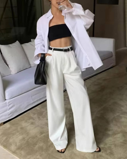 SEAME - Annabelle Wide Leg Pants White S