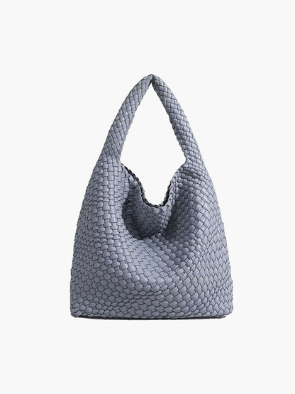 Seame - Cara Woven Shopper Bag Medium Blue Medium
