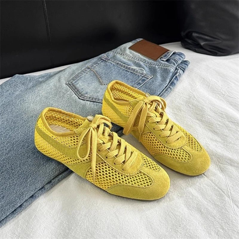 SEAME - Celina - Trendy Women's Sneakers with Breathable Mesh Upper & Durable Rubber Outsole Yellow 38