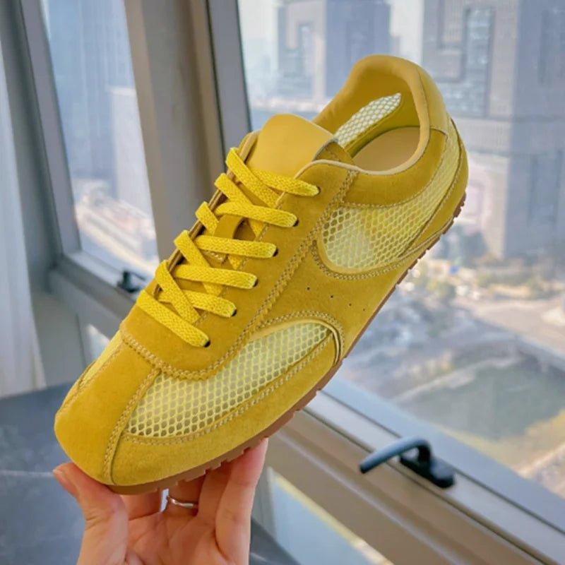 SEAME - Celina - Trendy Women's Sneakers with Breathable Mesh Upper & Durable Rubber Outsole Yellow 35