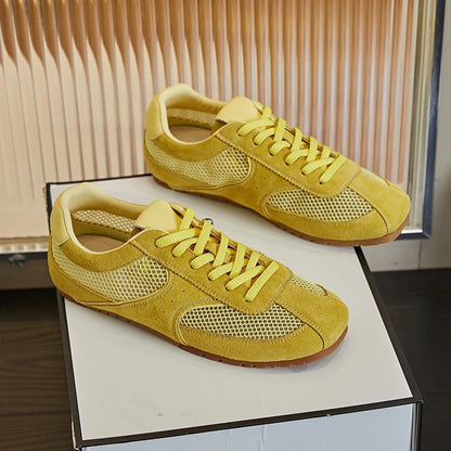 SEAME - Celina - Trendy Women's Sneakers with Breathable Mesh Upper & Durable Rubber Outsole Yellow 36