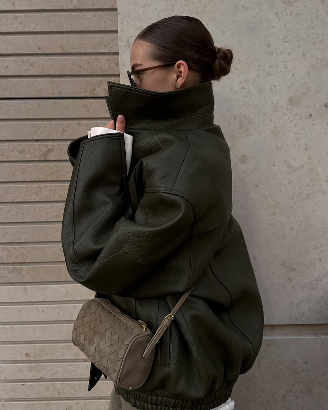 SEAME - Eva Woven Suede Bag Beige Regular