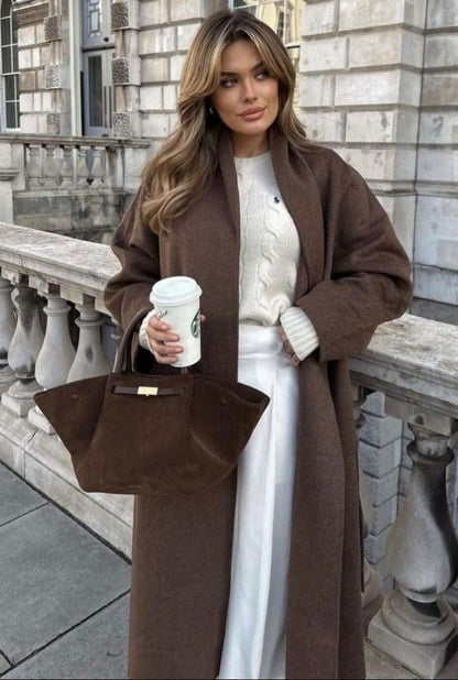 SEAME - Gretchen Suede Bag Dark Brown