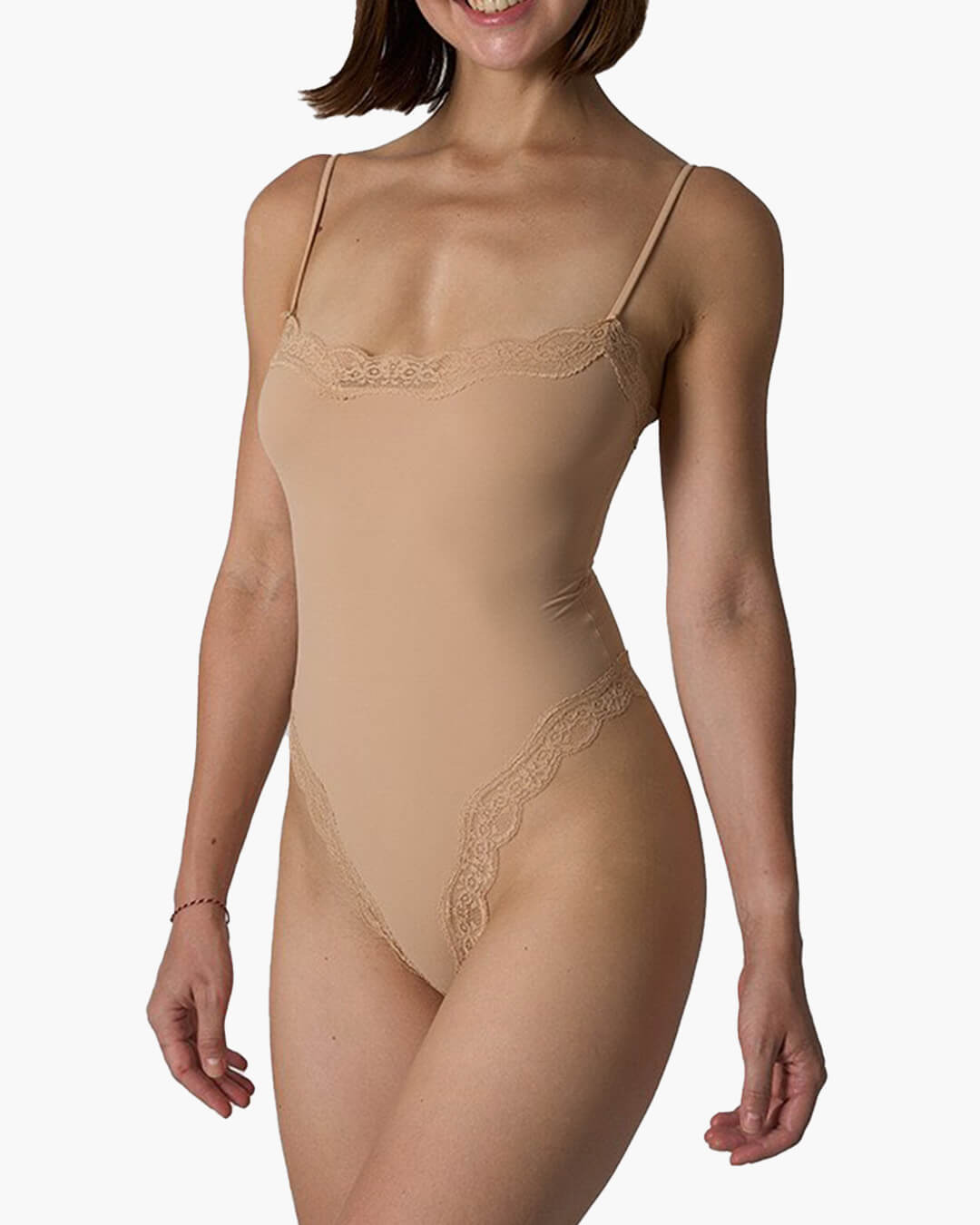 SEAME - Isla Lace Wireless Bodysuit Beige S