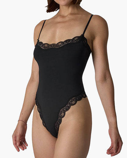 SEAME - Isla Lace Wireless Bodysuit Black L