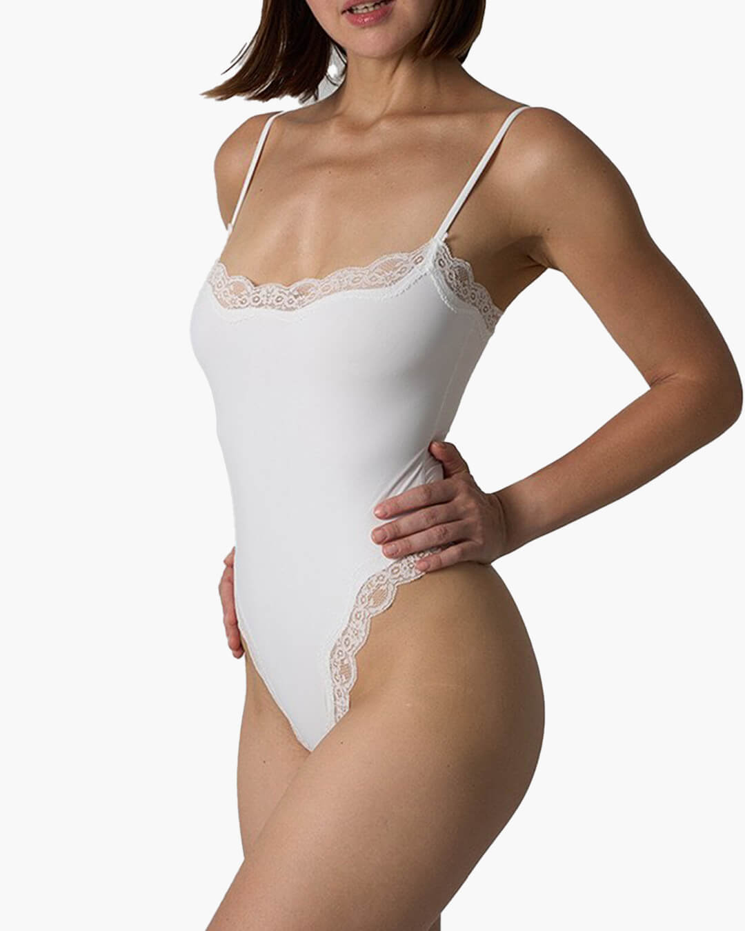 SEAME - Isla Lace Wireless Bodysuit Creme S