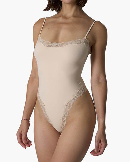 SEAME - Isla Lace Wireless Bodysuit Creme S