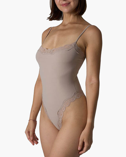 SEAME - Isla Lace Wireless Bodysuit Taupe S