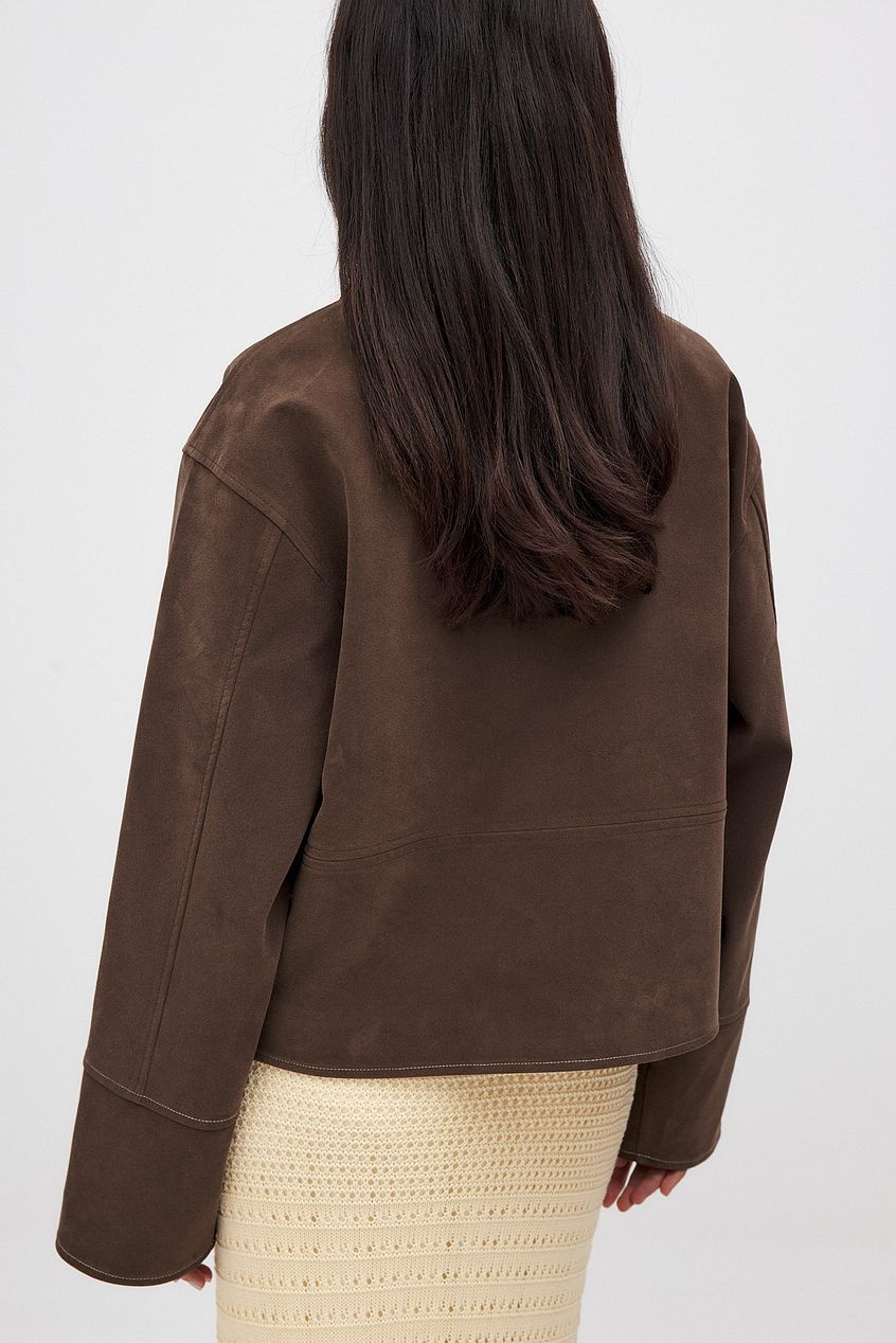 SEAME - Lydia Suede Jacket Brown S