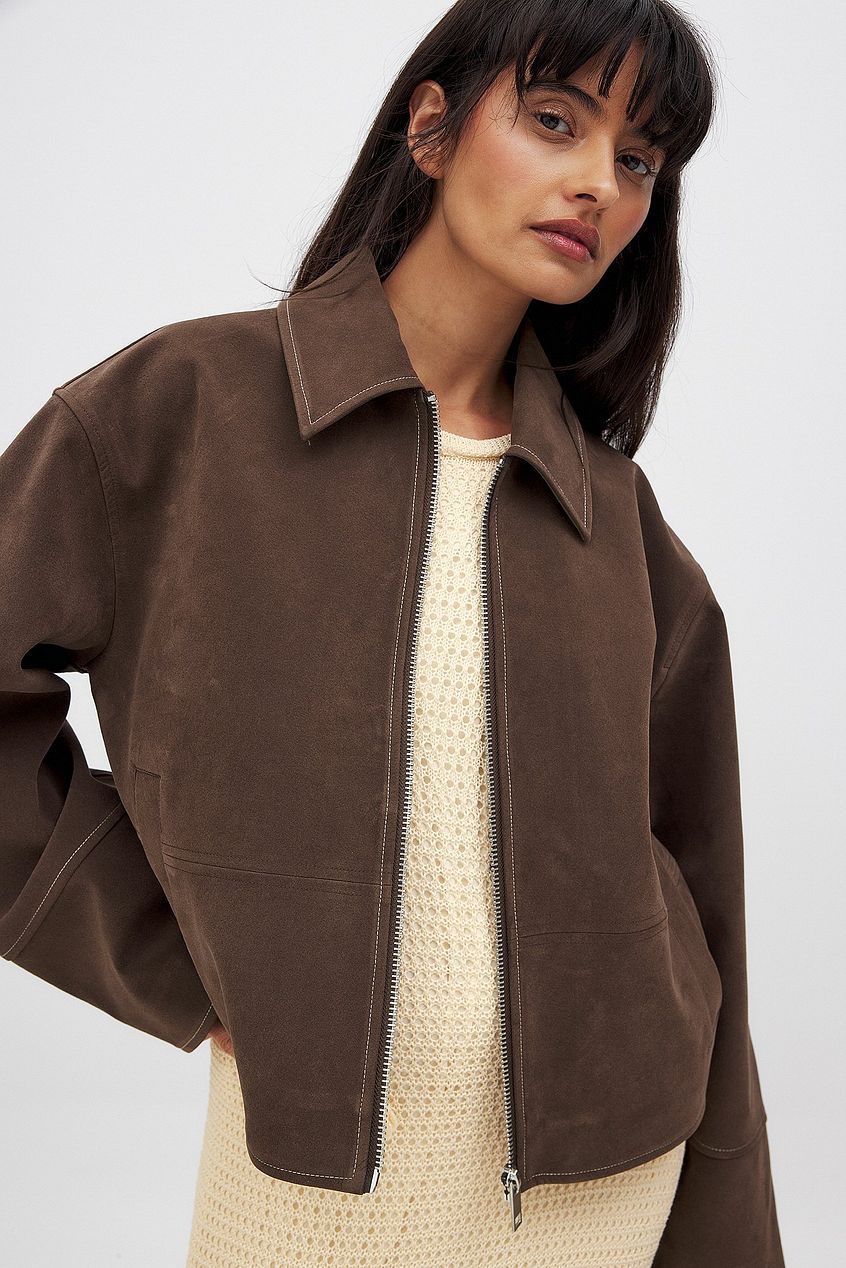 SEAME - Lydia Suede Jacket Brown XS