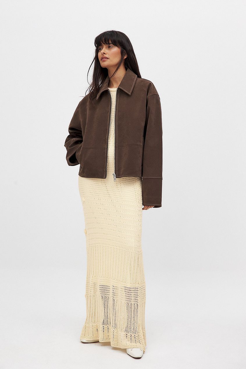 SEAME - Lydia Suede Jacket Brown XS