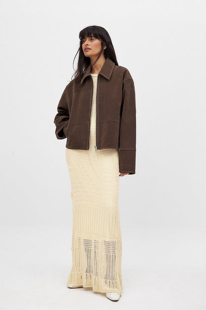 SEAME - Lydia Suede Jacket Brown XS