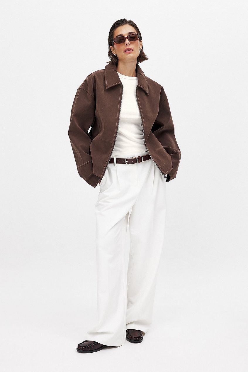 SEAME - Lydia Suede Jacket Brown L