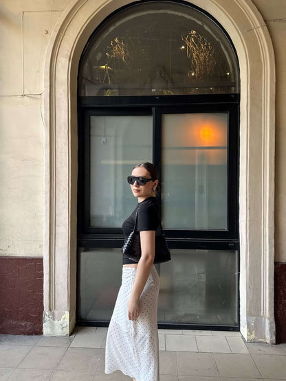 SEAME - Madeleine Vegan Leather Woven Bag Small Black Small