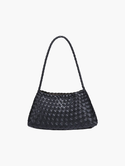 SEAME - Madeleine Vegan Leather Woven Bag Small Black Small