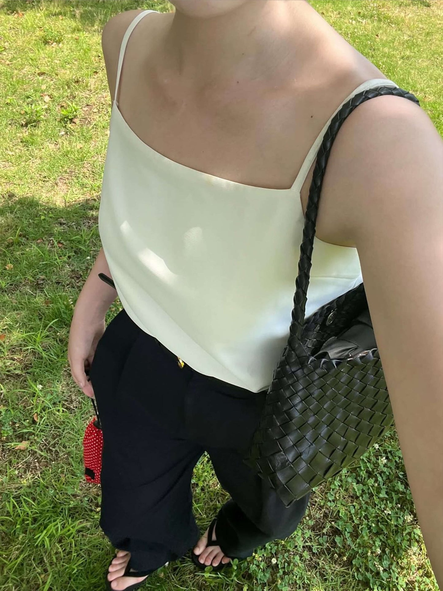 SEAME - Madeleine Vegan Leather Woven Bag Small Brown Small