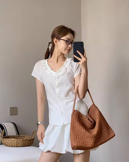 SEAME - Marceline Suede Tote Bag Beige Regular