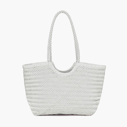 SEAME - Rica Woven Faux Leather Bag White Regular