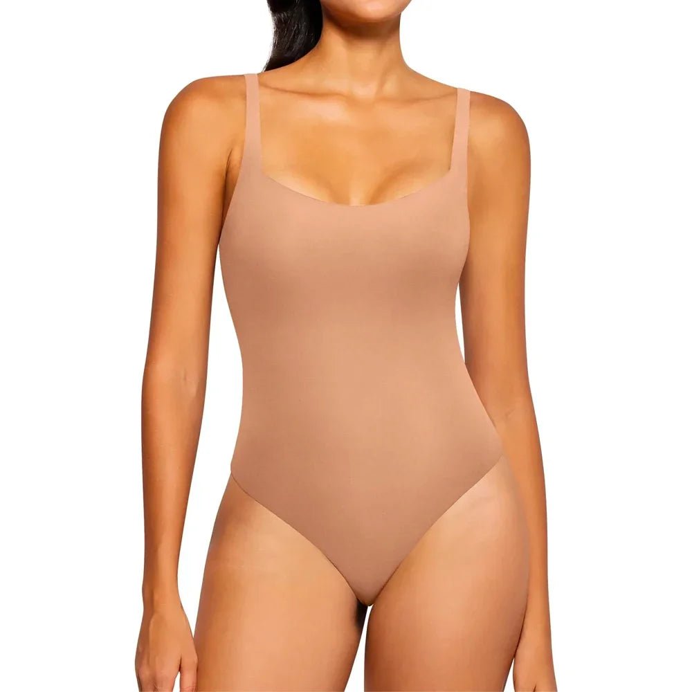 SEAME - Seame Square Shapewear Bodysuit Beige S